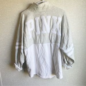 Victoria’s Secret PINK zippered jacket oversized size XL grey and white